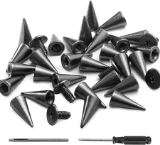 100 Sets Spikes and Studs 12MM Spikes for Clothing Metal Studs Rivets for Leathe