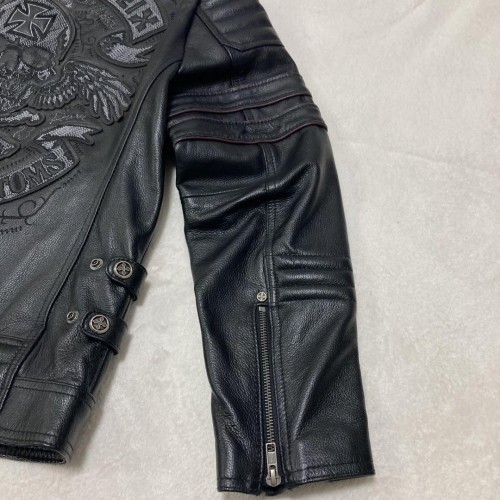 HARLEY DIEREIシングルライダースジャケット　髑髏スカル　レザー5XL Harley Davidson（ハーレー・ダビッドソン） オーロラスカル レザー