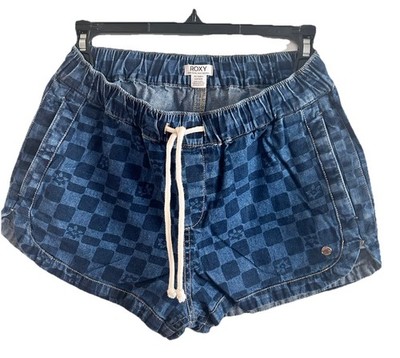 Roxy Shorts New Impossible Checkers Floral Printed Denim Size XS