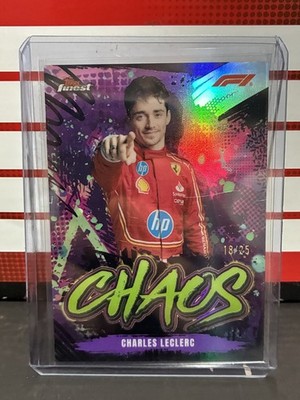 2024 Topps Finest Formula 1 F1 Charles Leclerc Chaos Black #/25 Ferrari #CH-3