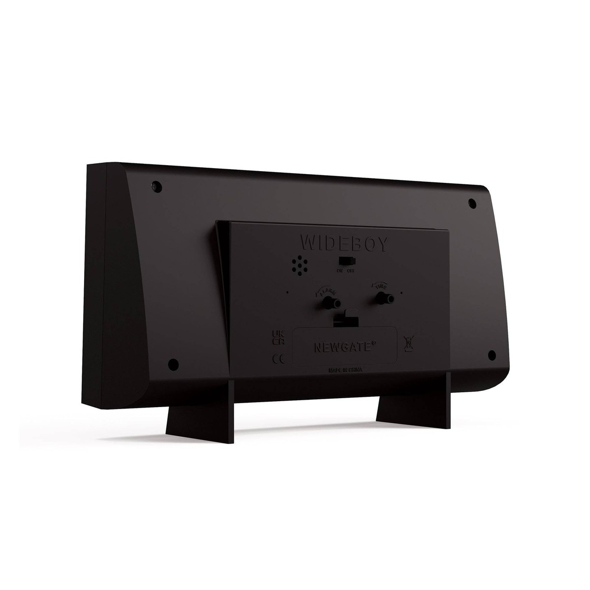 Wideboy Alarm Clock | Rectangular Retro Design | Black | Mid