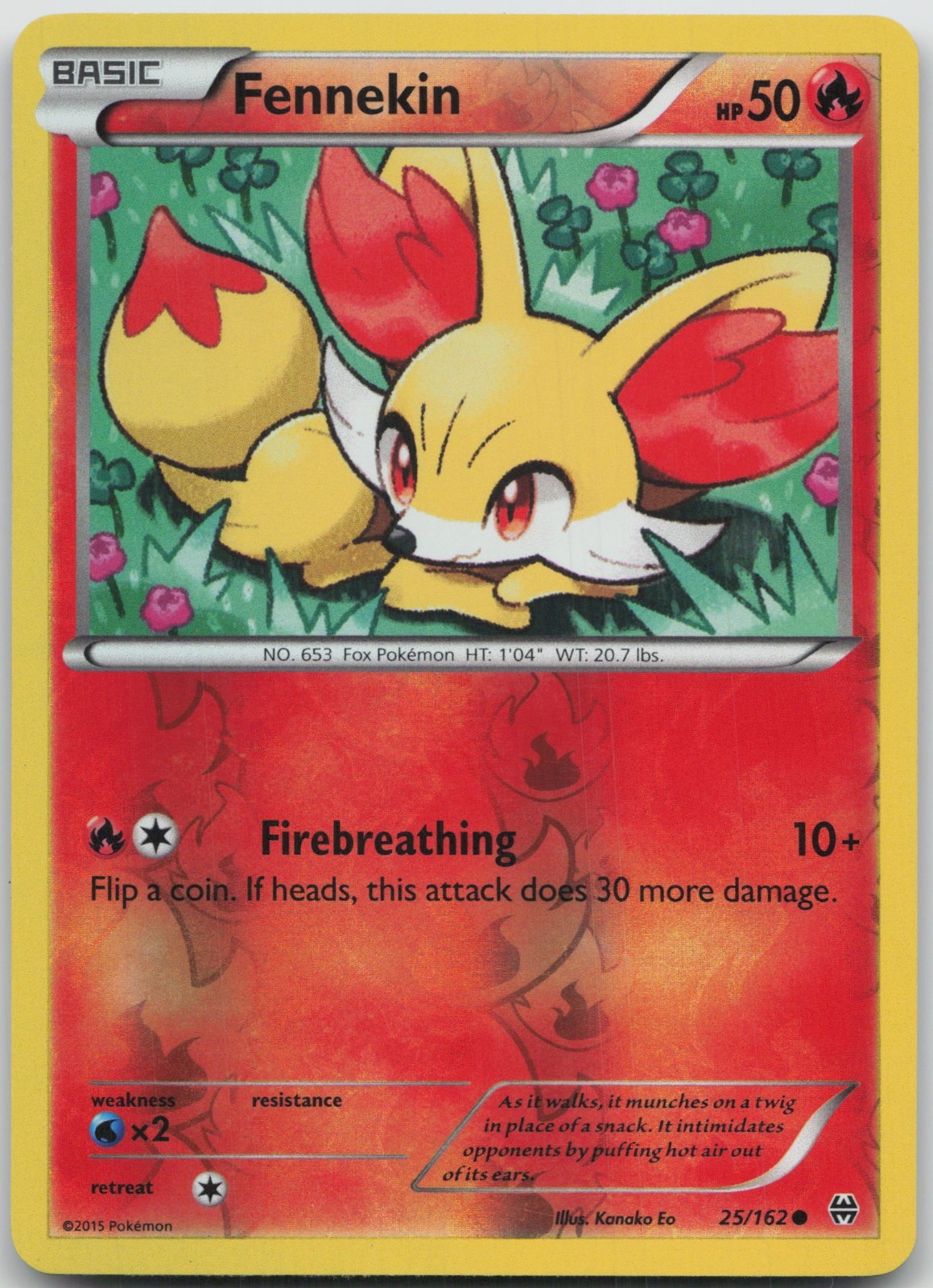 Fennekin 25/162 Common BREAKthrough Pokemon Reverse Holo LP/MP