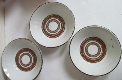 Earth by W.R. Midwinter 3 Cereal Soup Bowls 6 1/2'' Brown England