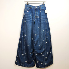 Free People Westward Embroidered Wide Leg Jeans UK 6 25 BNWT RRP £188