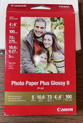 Canon PP-201 Photo Paper Plus Glossy II, 4x6 inch - 100 Sheets + Bonus Sheets!