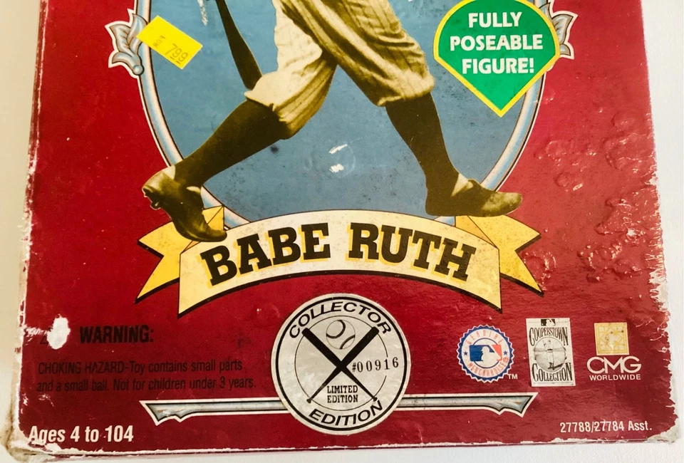 “1996 Starting Lineup Cooperstown Collection Babe Ruth 12” fully poseable MIB” - Image 3 of 3