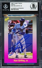 Ken Griffey Jr. Signed 1989 Classic Travel RC 193 Seattle Mariners Beckett