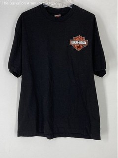 Harley Davidson Mens Black Cotton Short Sleeve American Pullover T Shirt Size XL