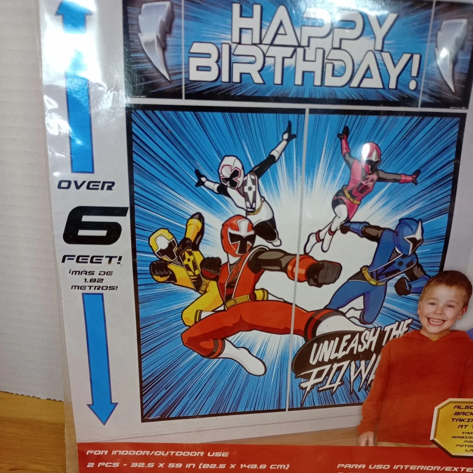 Power Rangers 5 Piezas Fiesta de Cumpleaños Escena Setter Decoración 6 Pies Exhibición 2016 Foto 4 de 4