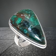 Natural Green Grossular Garnet Ring Size 7 - Handmade 925 Silver Artisan