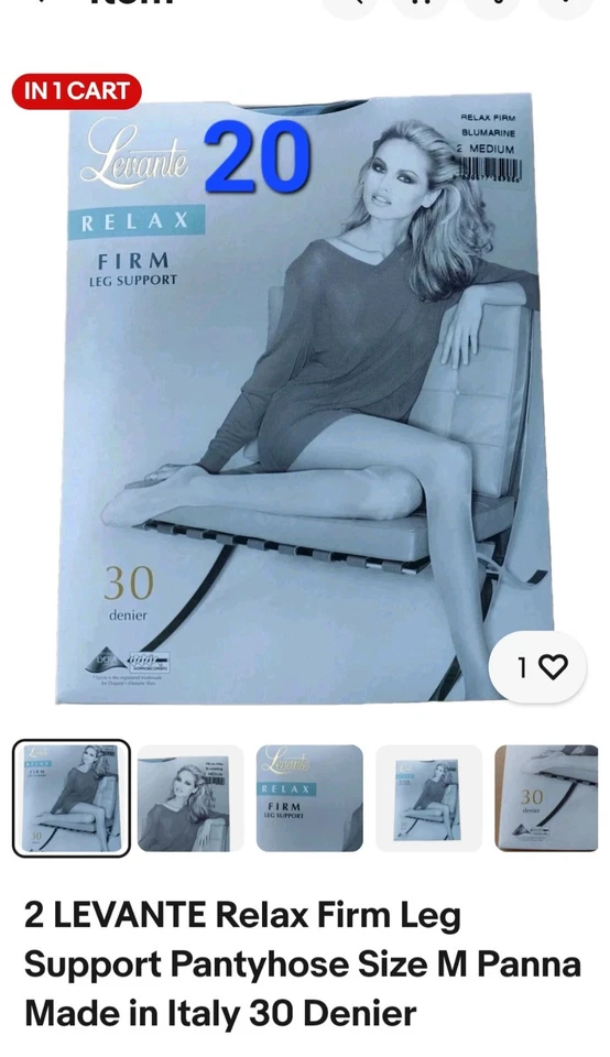 Venta al por mayor 345 marca LEVANTE. Pantimedias Relax Firme Soporte Pierna. Calze Gaudi 30... Foto 3 de 4