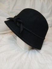 Vintage Woolrich Wool Women's Black Bucket Hat WPL 4384 Made In USA Excellent