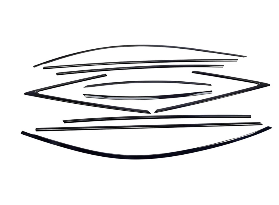 Tiras moldeadoras de ventana de coche de acero negro 10 piezas aptas para Toyota Avalon 2019-2022 Foto 4 de 4