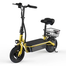 iScooter F2 500W Foldable Electric Scooter 36V7.8AH W/Seat Basket 19MPH Yellow