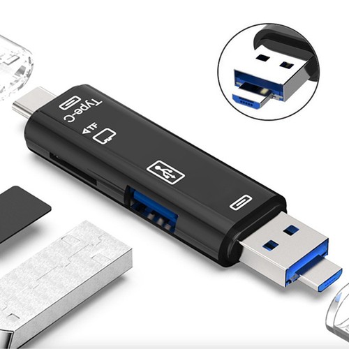 Lecteur de carte mémoire 5 en 1 USB 2.0 type C/USB/Micro-USB/TF/Lecteur de carte mémoire OTG 9713 - Photo 4/10
