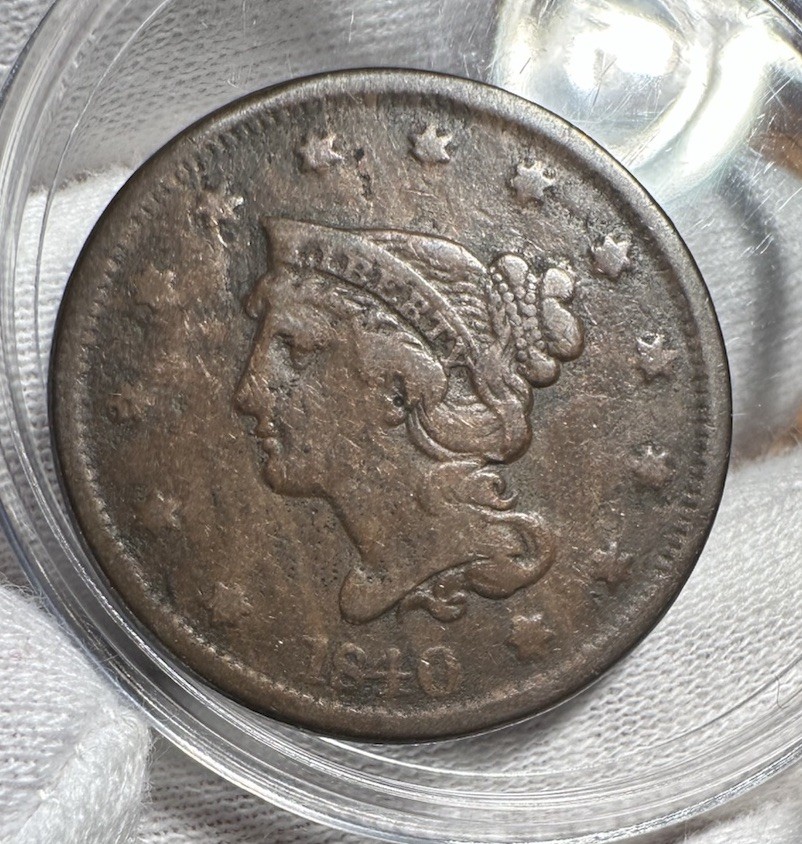 1840 Braided Hair Large Cent Large Date | eBay