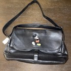 Nwt Vintage Disney Parks Mickey Walt Disney Company Messenger Bag leather Black