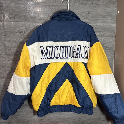 Vintage Michigan Wolverines Pro Player 90s Puffer & Windbreaker Sz XL Jacket - Picture 4 of 22