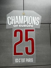 Flocage CHAMPIONS OF EUROPE 25 PSG Maillot Home (kit Patch Starball Foundation)