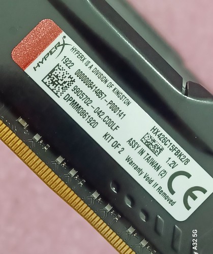 KINGSTON FURY HYPERX DDR4 8GB 2×4GB HX426C15FBK2/8. Black KIT OF 2 - Picture 5 of 12