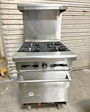 American Range AR-4 24" Restaurant Gas Range w/ 4 Open Burners, Space Saver Oven