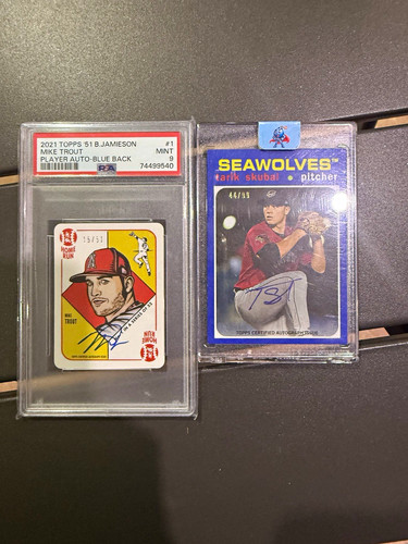 Topps Mike Trout auto '51 B. Jamieson /51 blue back & Tarik Skubal auto 44/99