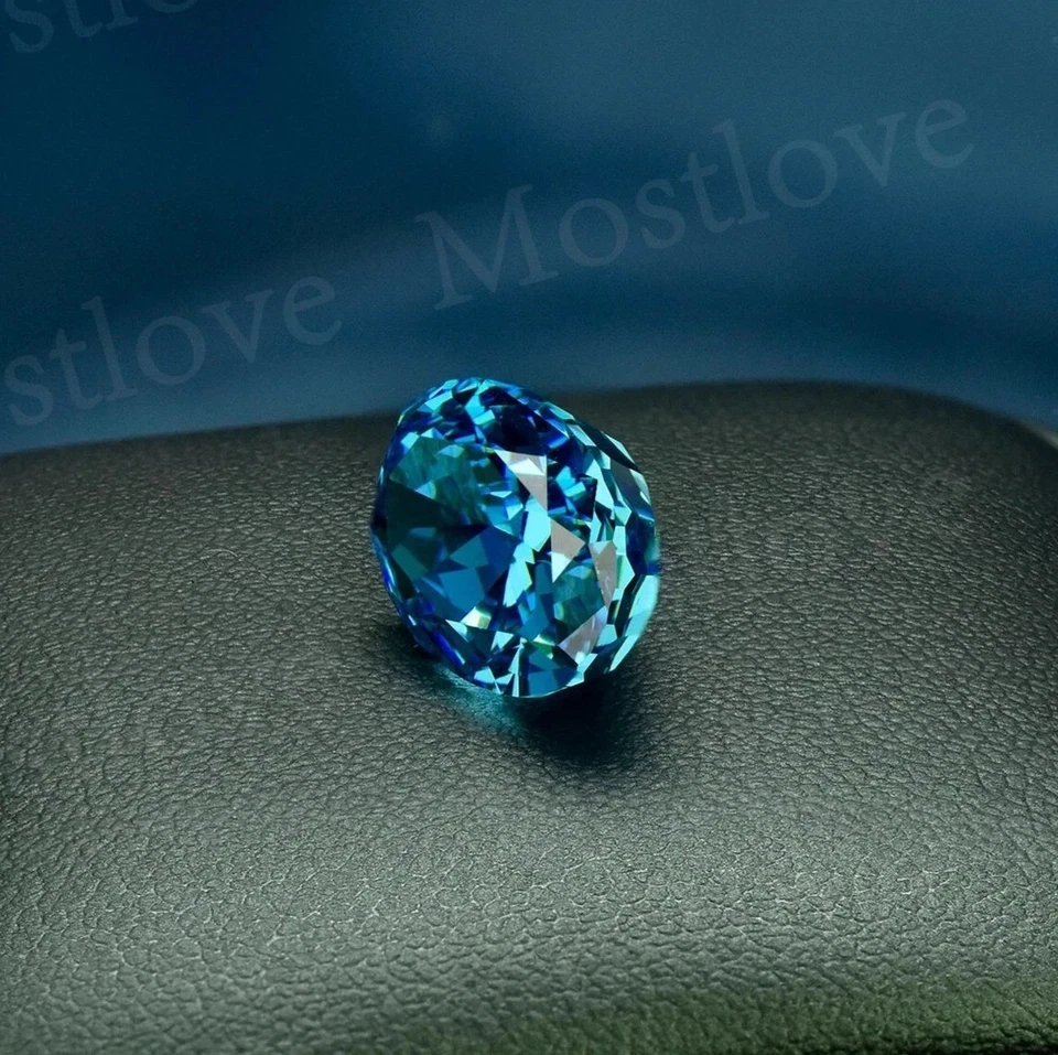 Piedra preciosa suelta corte ovalado circón azul impecable natural certificado EGL 53 quilates A++ Foto 3 de 4