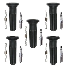 NGK 5 Ruthenium HX H.I. Spark Plugs & Denso Coil Boots Kit for Canyon Colorado