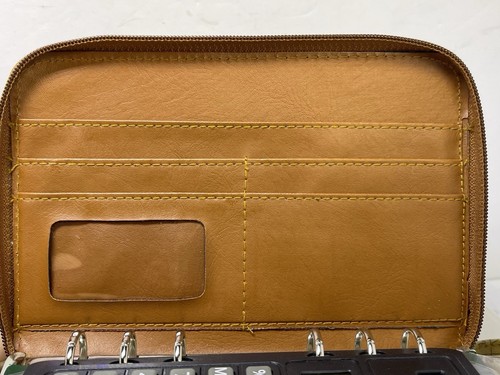 6x8 Tan Leather Deluxe Personal Organizer Wallet Daily Planner W/Calculator - Picture 6 of 11