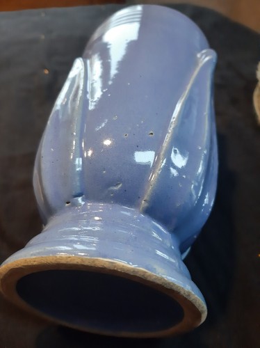 Robinson Ransbottom/McCoy? Vaso in ceramica gres pervinca stile urna blu 8,5" - Foto 7 di 21