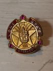 Employee Appreciation 25 Year Service Pin 10k Solid Gold, Ruby's Lss