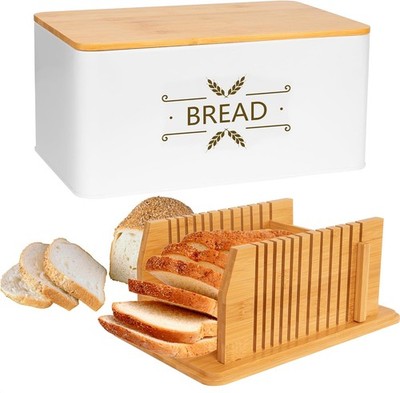 3 in 1 Bread Slicer for Homemade Bread with Box Metal Bread Storage Container