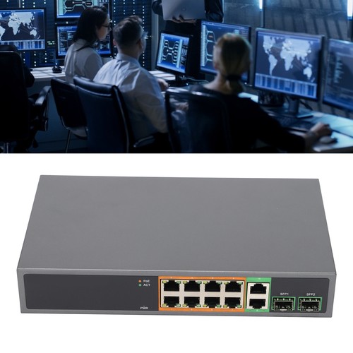 EU Plug POE Switch Full Gigabit RJ45 IEEE 802.3af/at 8 Port SFP 150W Network NEW - Afbeelding 12 van 12