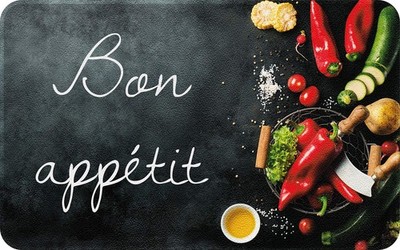Kitchen Decor Bon Appetit Küchendekor, Kunstfasern, Schwarz, 50 x 80 x 0, 4 cm