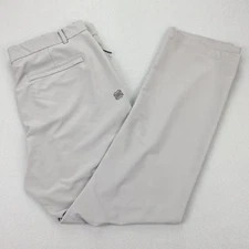 FLX Pants Mens 34 Gray Performance Stretch Chino Zip Fly Commuter Travel Stretch