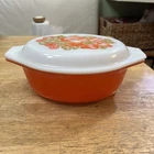 Vintage Pyrex Fruit Orange Fiesta Ovenware 043 1 1/2 Qt. Oval Casserole