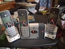 AT T 3 Cordless Phone Set With Chargers Answering Machine CL82314 Working Cond