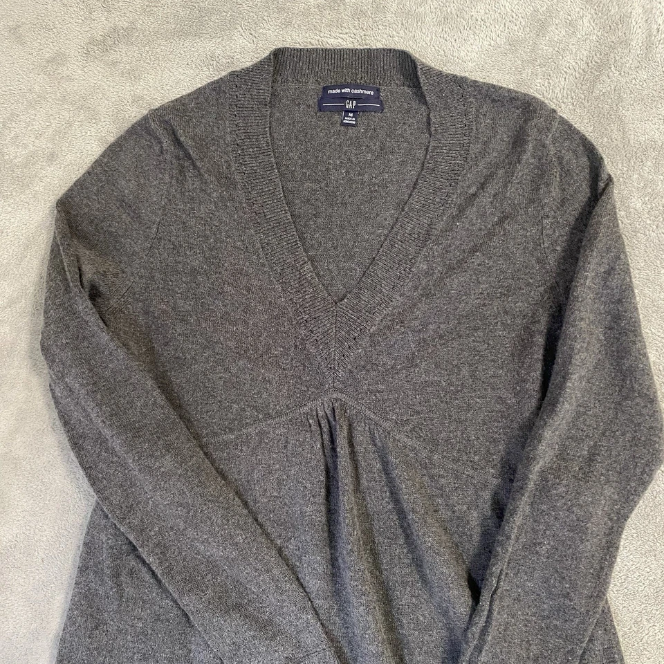 Gap Women’s Cashmere/cotton Top Grey Size Medium - Image 2 of 4