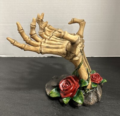 Gothic Valentine s Day Rose Day Of The Dead Skeleton Hands Jewelry Holder