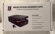 NEW Medication Steel Drawer Safe Xtra Strength Locking Bar 2 Keys