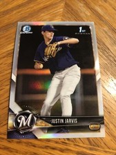 2018 BOWMAN CHROME DRAFT JUSTIN JARVIS REFRACTOR BDC-104 PADRES Brewers