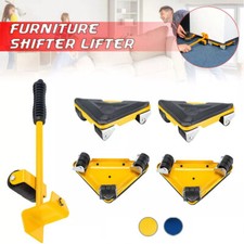 Möbeltransport Set 5tlg. 300kg mit drehbarer Scheibe und Hebeleisen Möbelheber