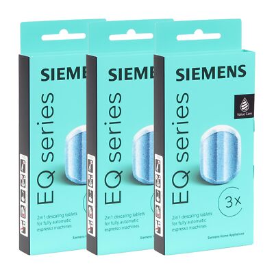 3 x 3 Stück Siemens Entkalkungstabletten TZ80002A EQ6 EQ9 S500 S300 S900 S100