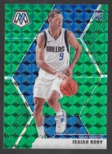 2019-20 Panini Mosaic Isaiah Roby Green Mosaic Prizm Rookie Card #232 Mavericks. rookie card picture