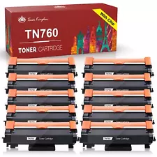 10 Pack TN760 TN730 for Brother TN-760 Toner HL-L2395DW MFC-L2717DW with Chip