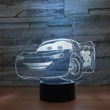 Super Car 3D Night Light Racing Car USB LED Table Lamp Illusion Children Bedroom