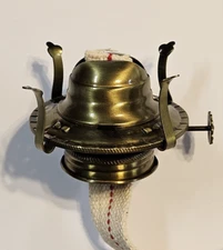#2 ANTIQUE BRASS FINISH OIL BURNER WITH WICK & REMOVABLE SCREW COLLAR NEW 54351J