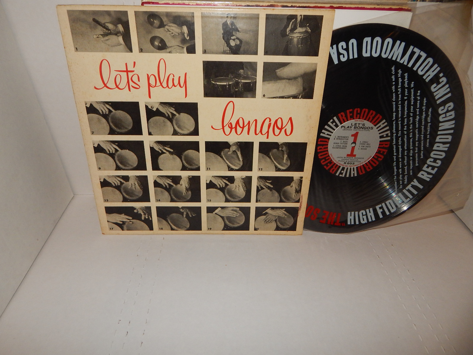 JACK BURGER Let's Play Bongos! 1957 HIFI Records R 803 NM Vinyl