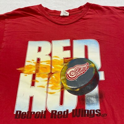 vintage 90s DETROIT RED WINGS T-Shirt LARGE/XL nhl ice