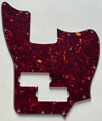 4 Ply Red Tortoise  Pickguard Fit Squier Jaguar Bass SS Short Scale Guitar Parts